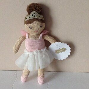 NWT Mud Pie Ballerina Princess Stuffed Doll Rattle Star Crown Baby Infant Toy